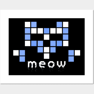 8-Bit Cat Pixel Posters and Art